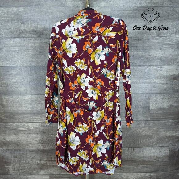 St. John's Bay Long Sleeve Button Front Tie Dress Size L - Picture 2 of 7